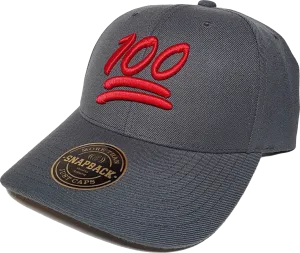 100 Emoji Hat Adjustable Snap Charcoal