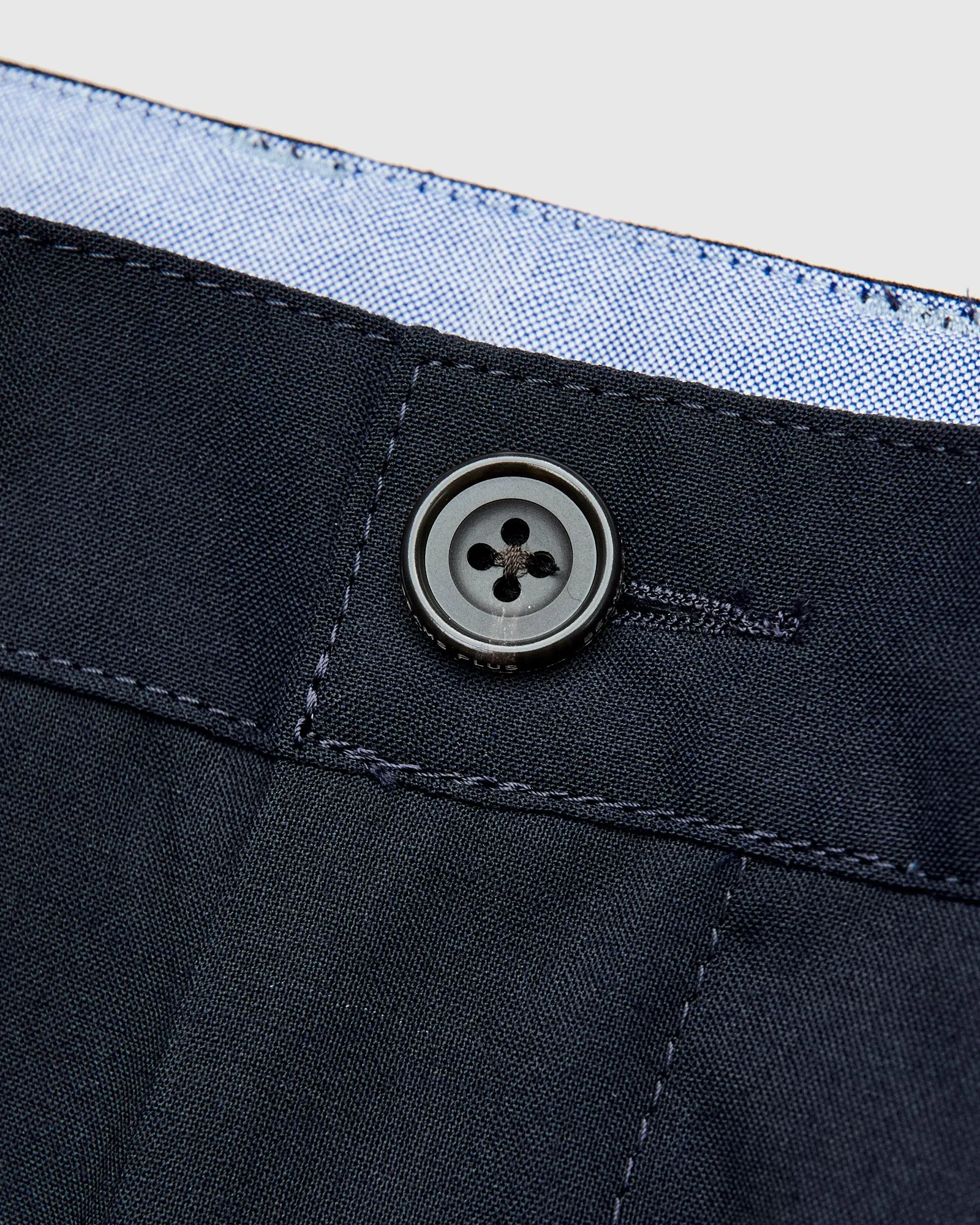 2-Pleat Tropical Wool Trousers in Dark Navy