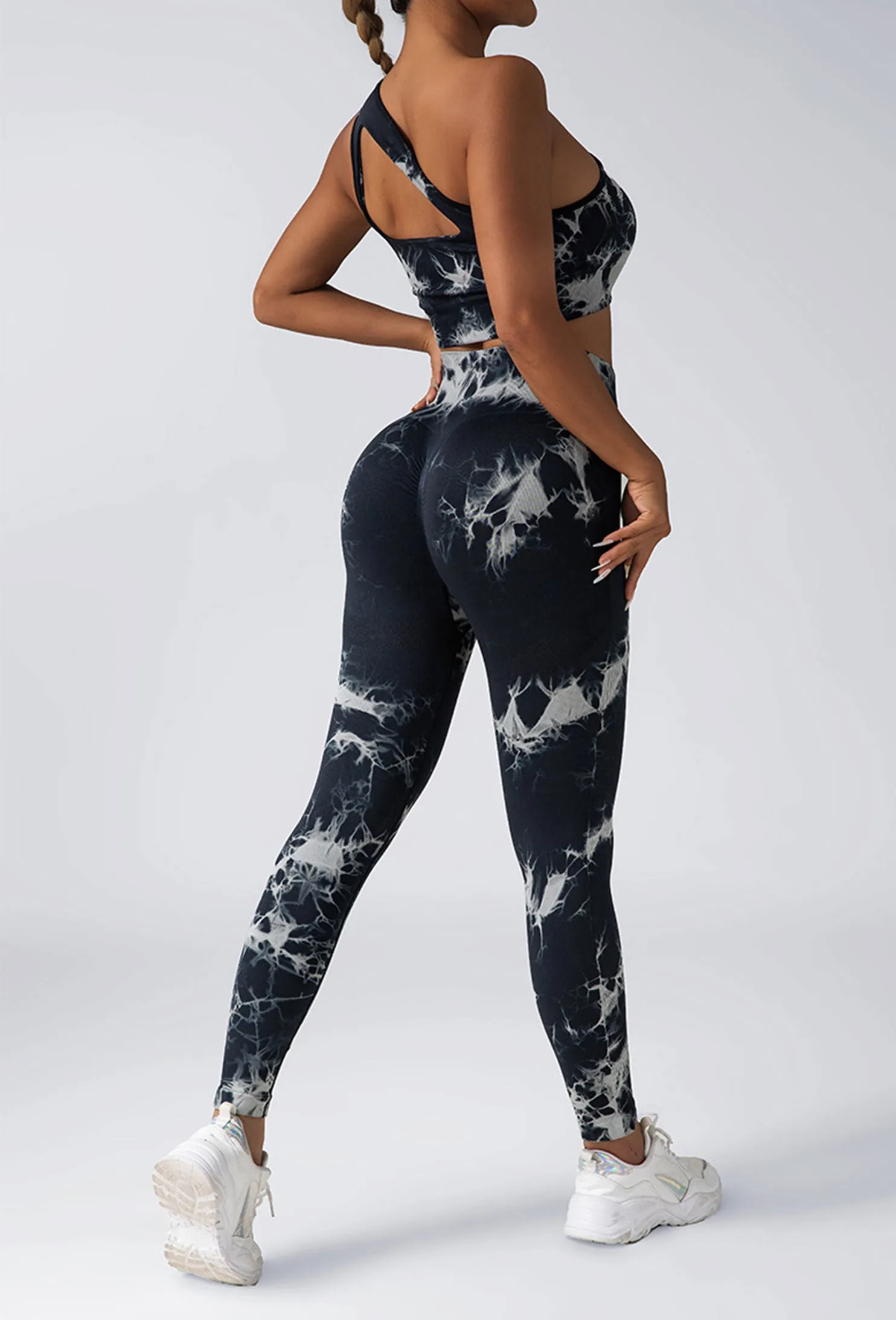 3 Pack Women Seamless Yoga Pants Tie Dye Leggings
