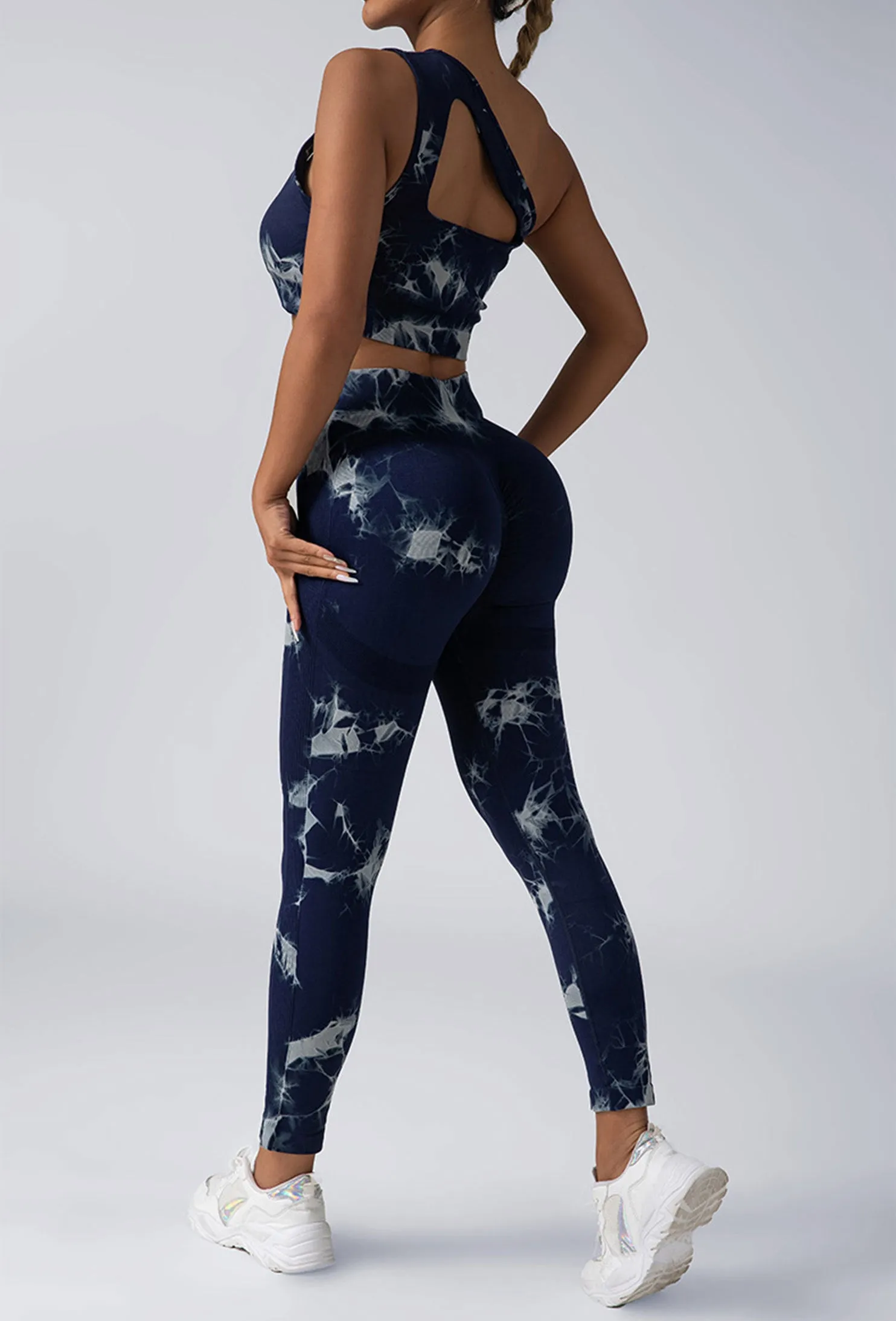 3 Pack Women Seamless Yoga Pants Tie Dye Leggings