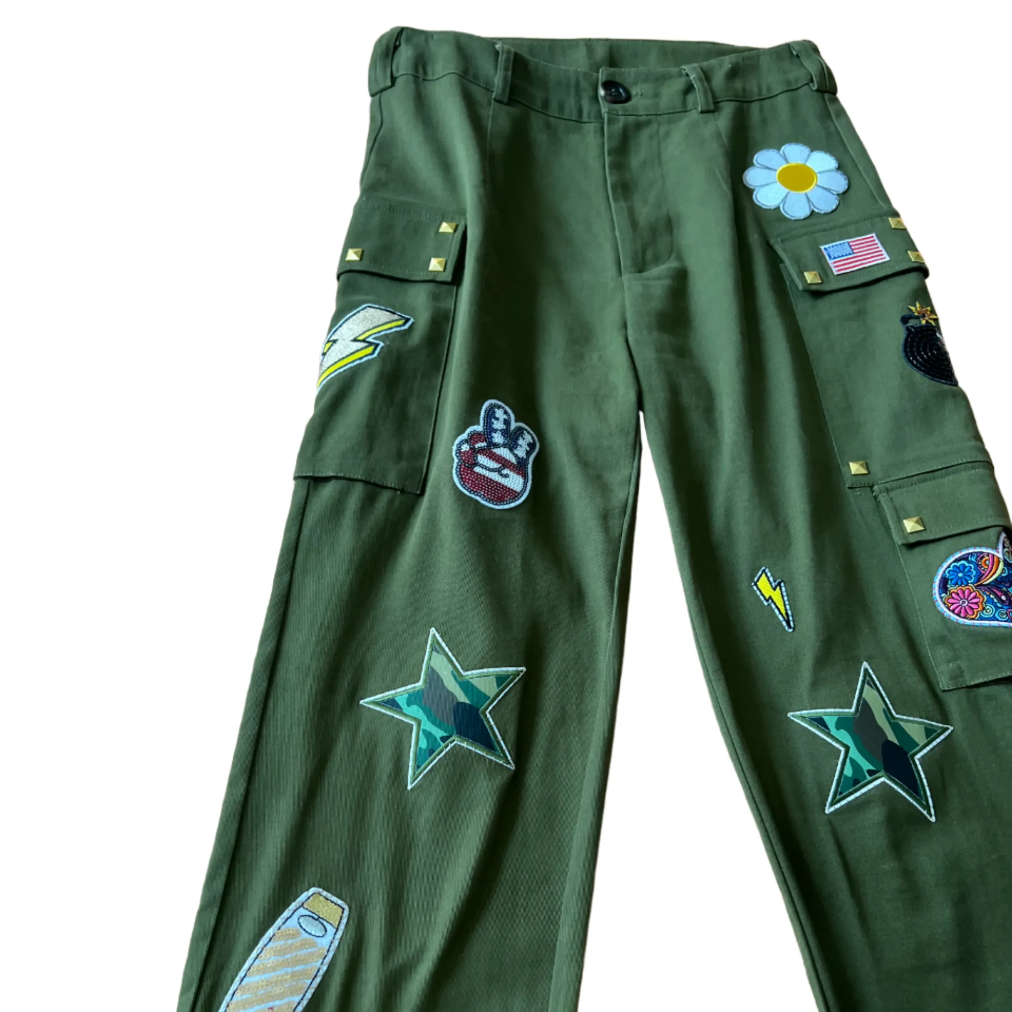 Aim High - Hand-Painted Camo Pants