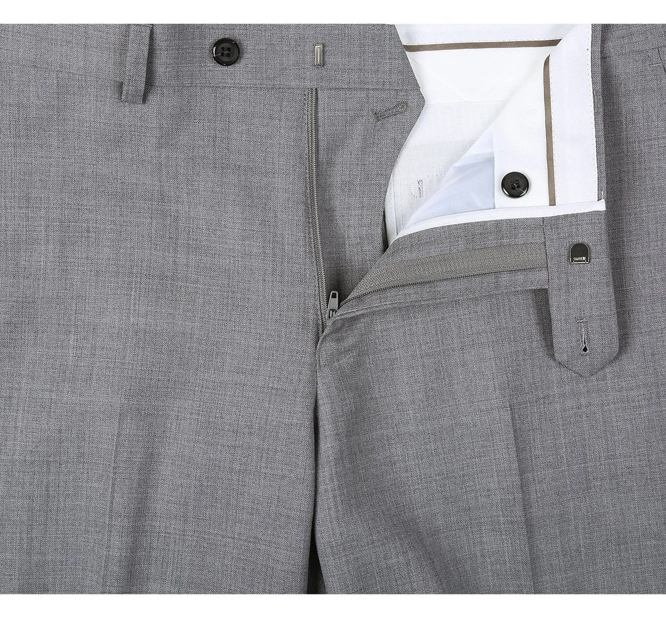 Alessandro Vitello by Renoir Grey Regular Fit Flat Front Wool Suit Pant 508-5