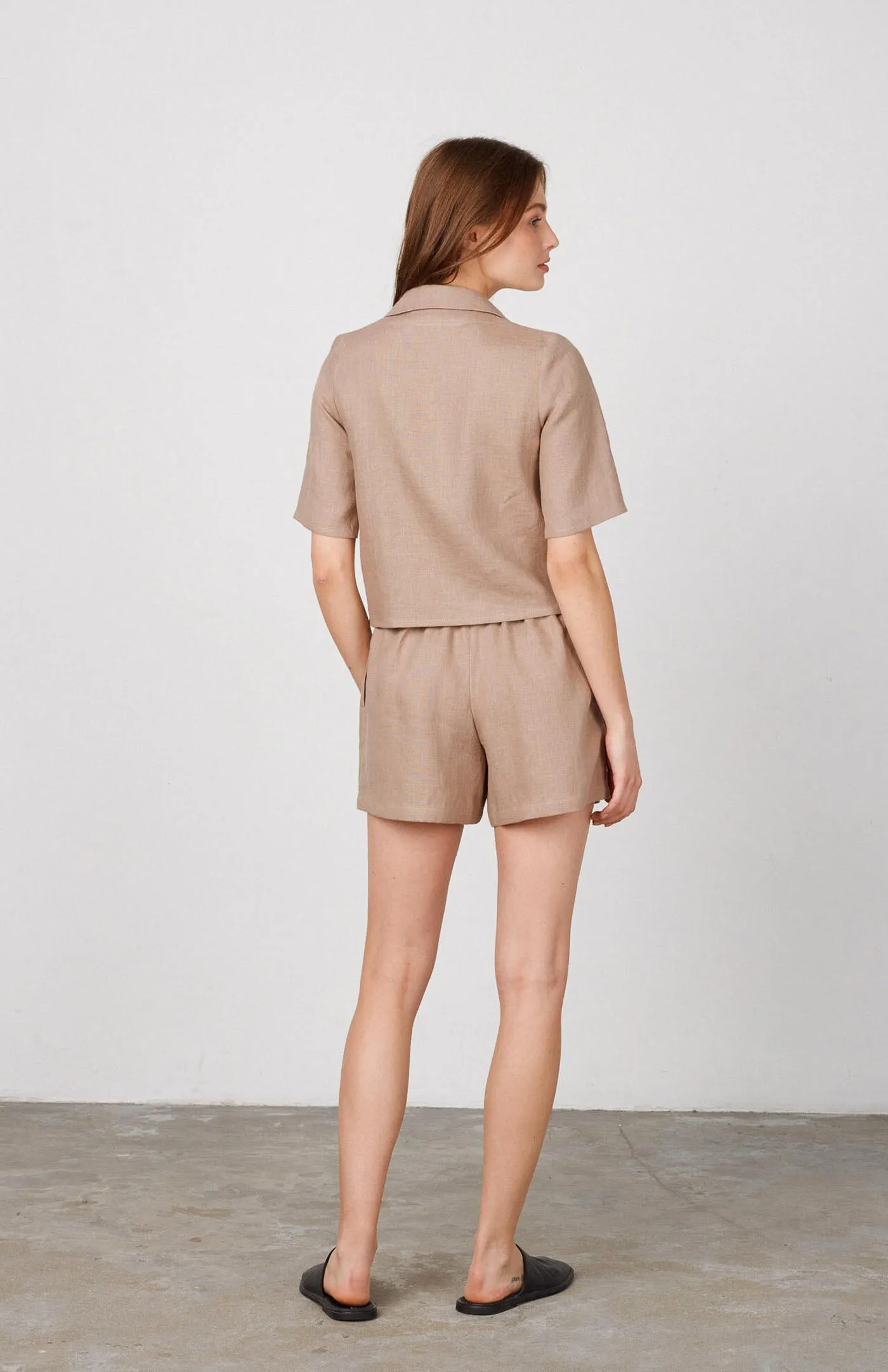 Almond Aura Co-ord Set | Cotton Linen Blend