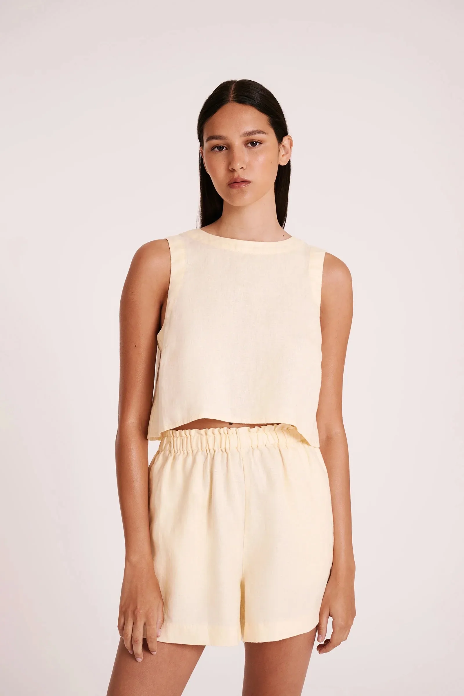 Amani Linen Short EGGNOG