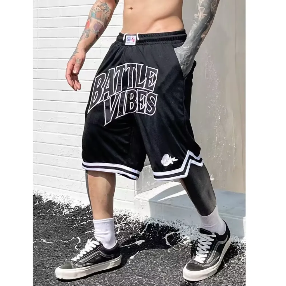 American Letter Embroidery Sports Shorts