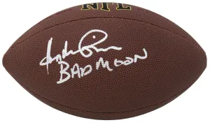Andre Rison Signed Wilson Super Grip Full-Size Football w/Bad Moon -SCHWARTZ COA