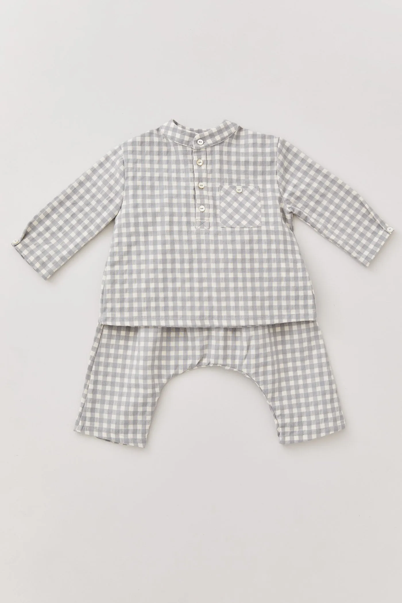 Apple Trousers - Cream-Grey Check