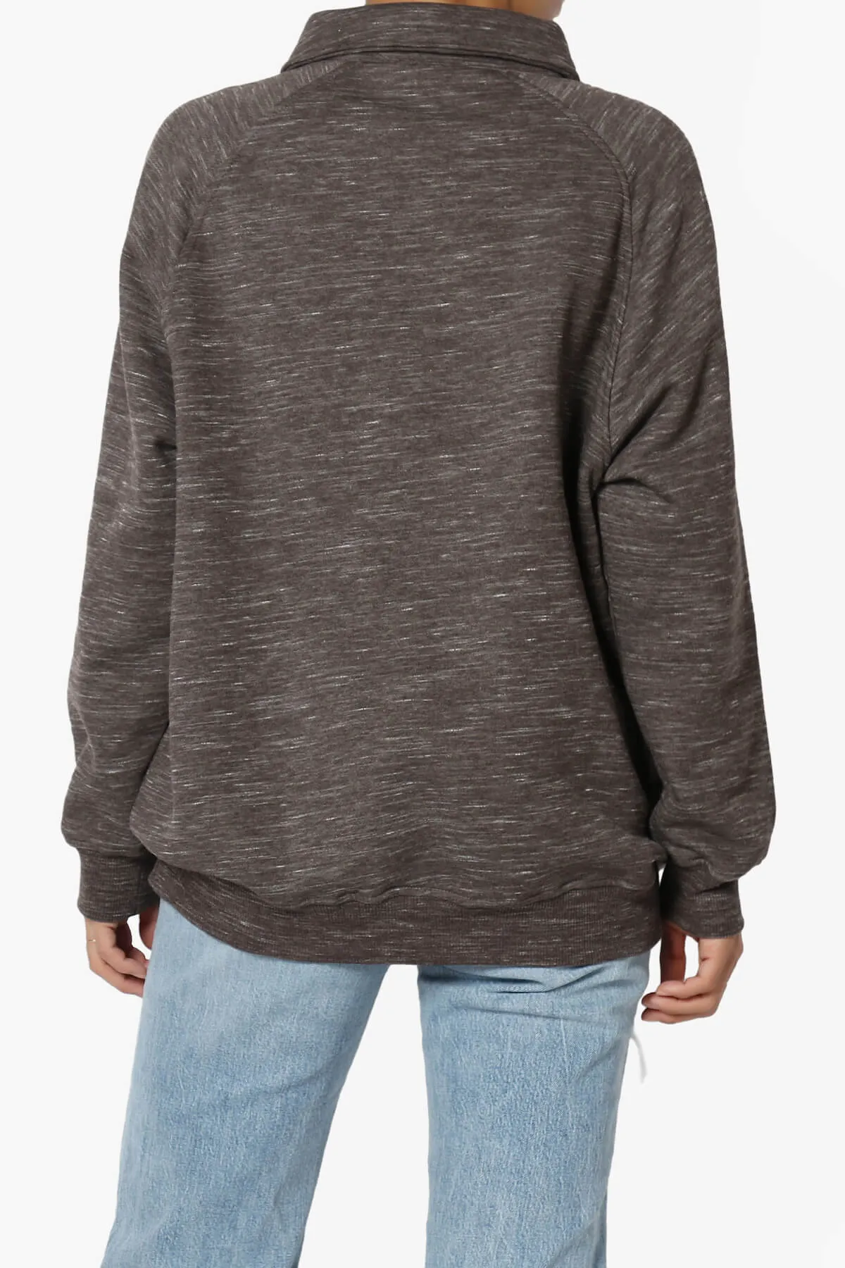 Avianna Oversized Fleece Polo Sweatshirt PLUS