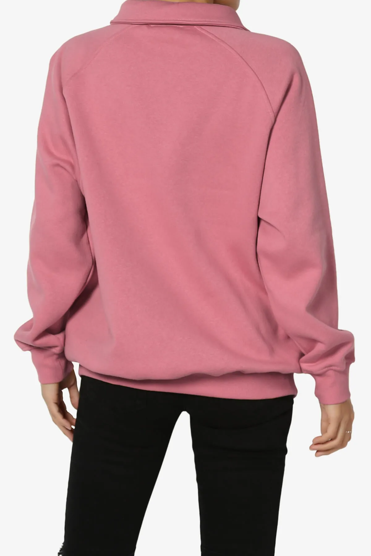 Avianna Oversized Fleece Polo Sweatshirt PLUS