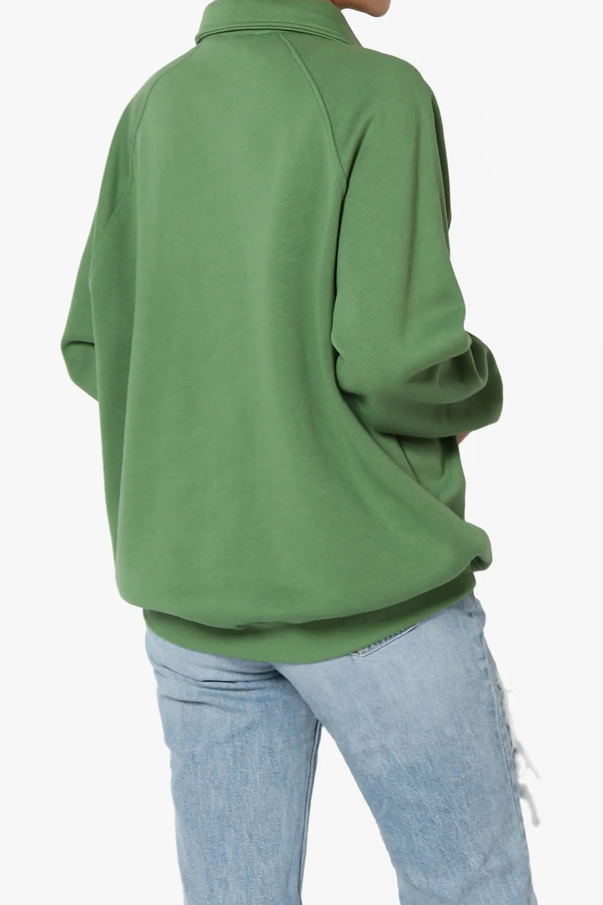 Avianna Oversized Fleece Polo Sweatshirt PLUS