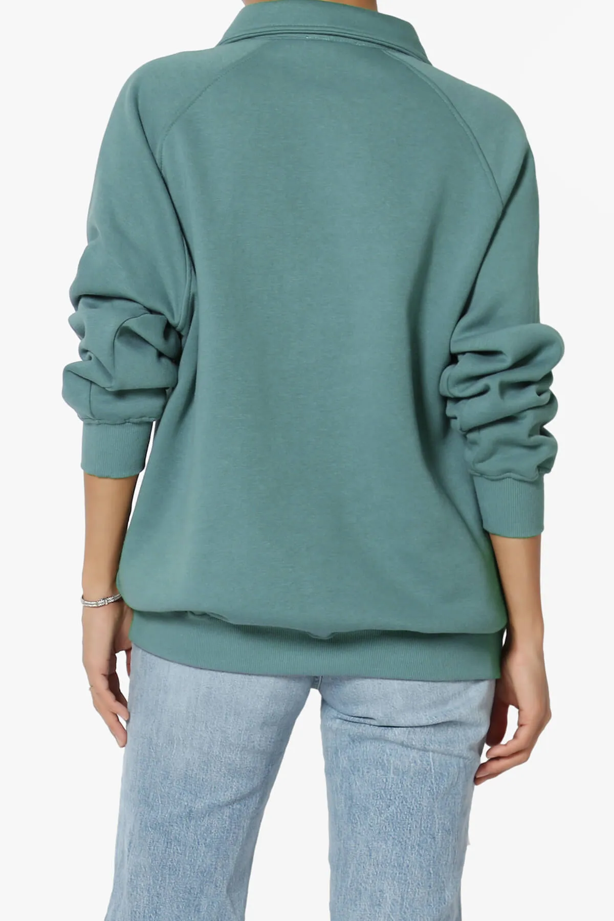 Avianna Oversized Fleece Polo Sweatshirt PLUS
