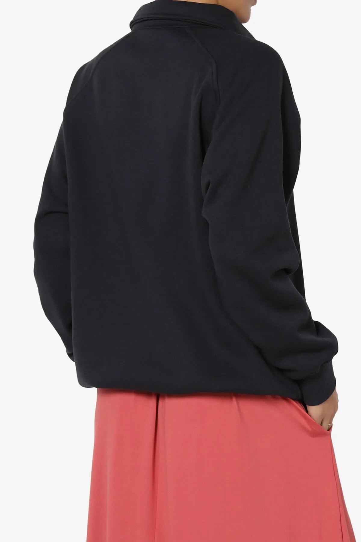 Avianna Oversized Fleece Polo Sweatshirt PLUS