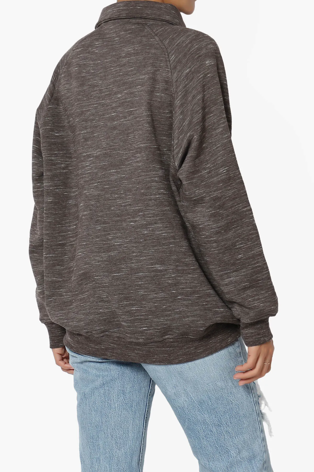 Avianna Oversized Fleece Polo Sweatshirt PLUS