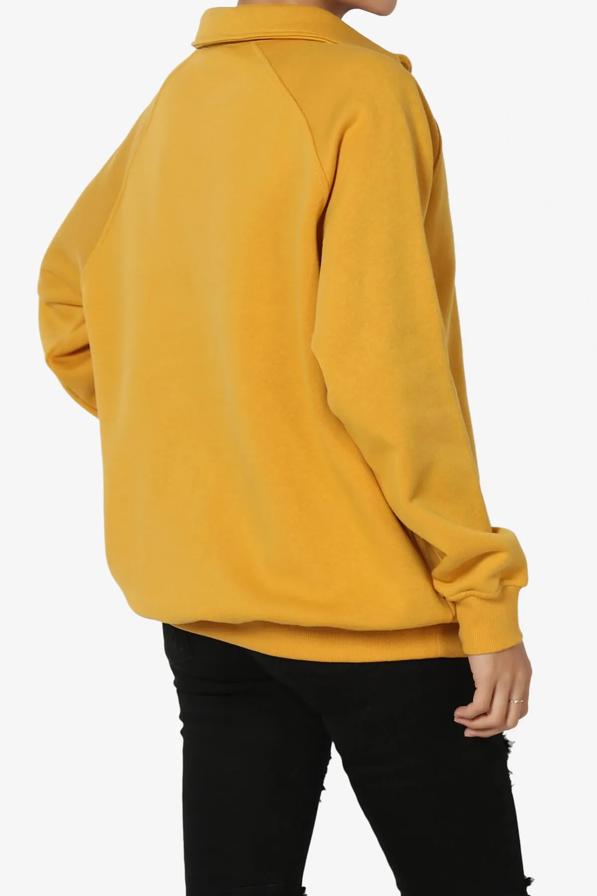 Avianna Oversized Fleece Polo Sweatshirt PLUS