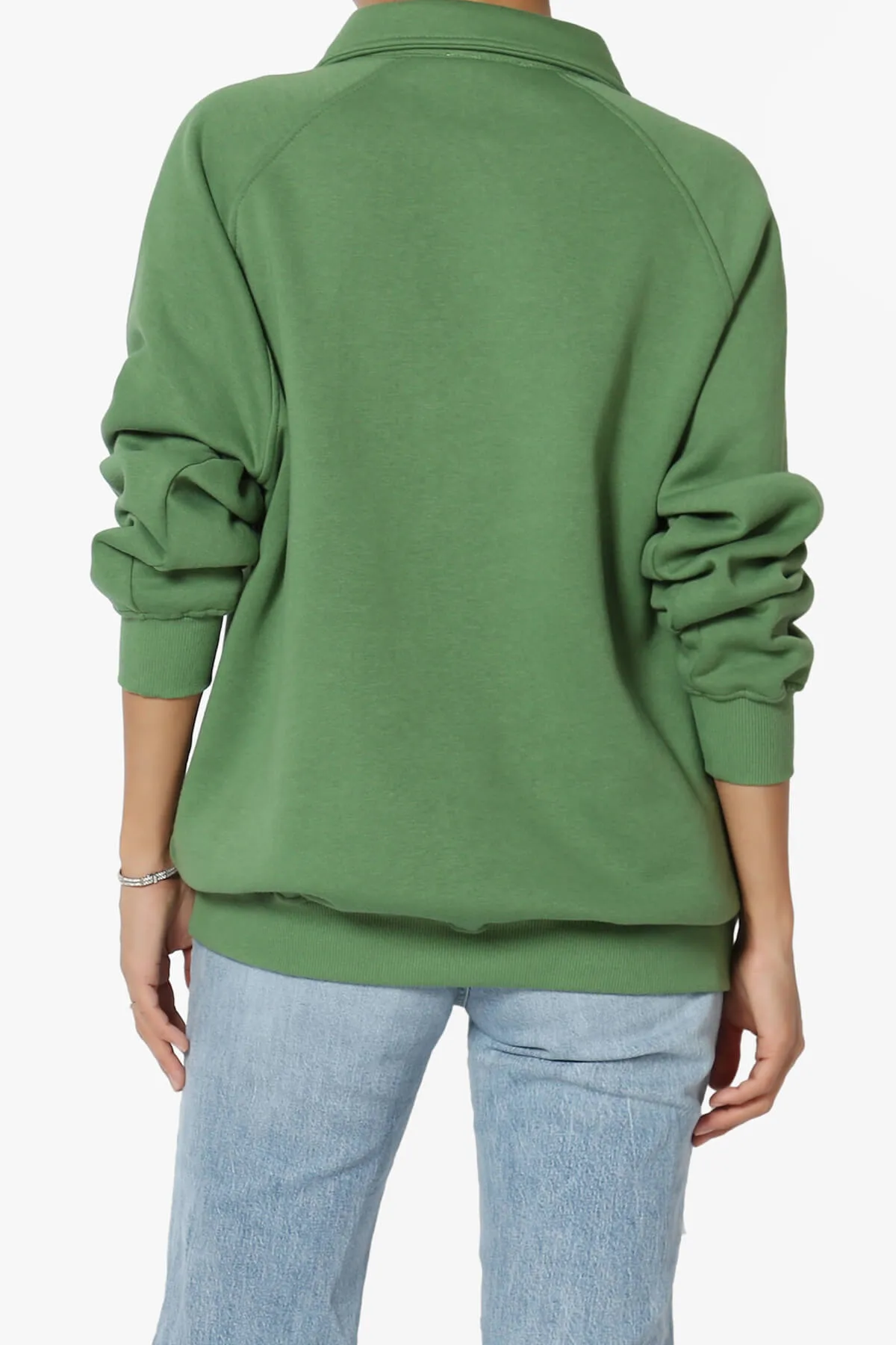 Avianna Oversized Fleece Polo Sweatshirt PLUS