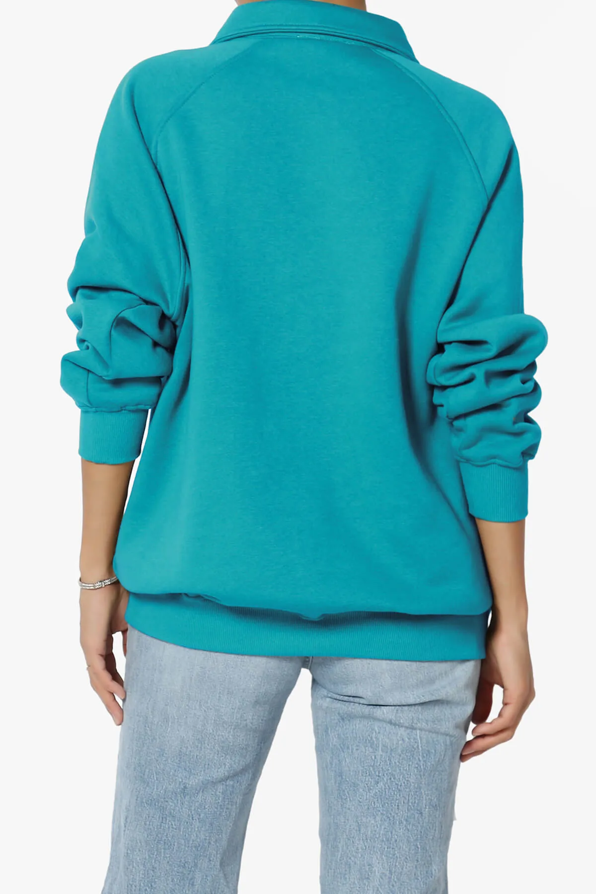 Avianna Oversized Fleece Polo Sweatshirt PLUS