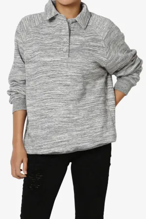 Avianna Oversized Fleece Polo Sweatshirt PLUS
