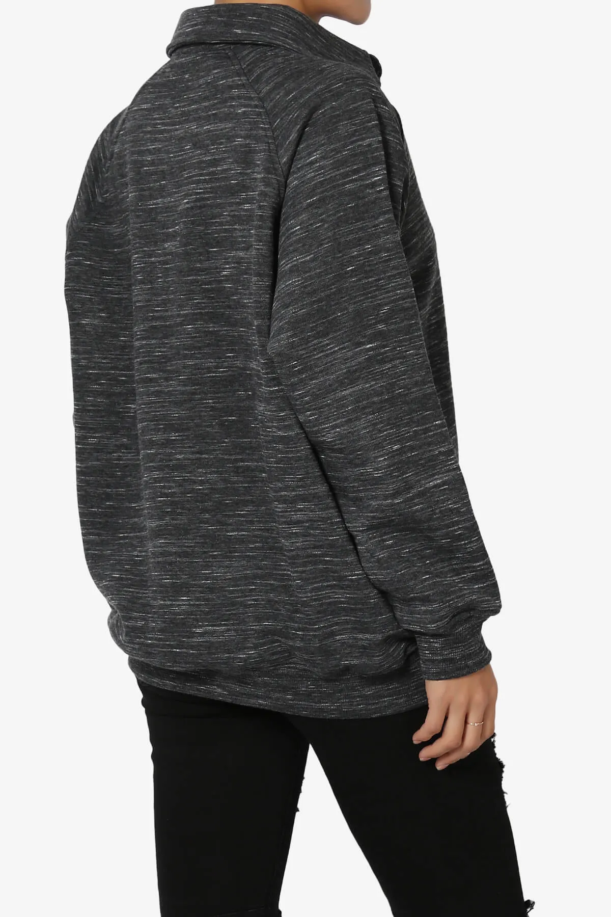 Avianna Oversized Fleece Polo Sweatshirt PLUS