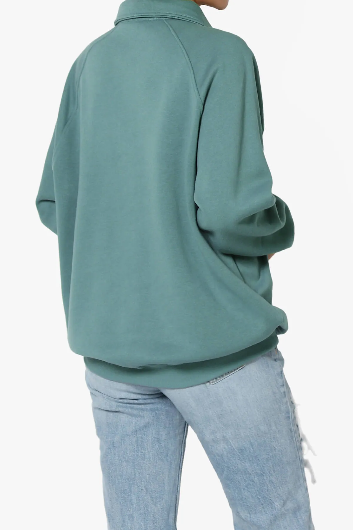 Avianna Oversized Fleece Polo Sweatshirt PLUS