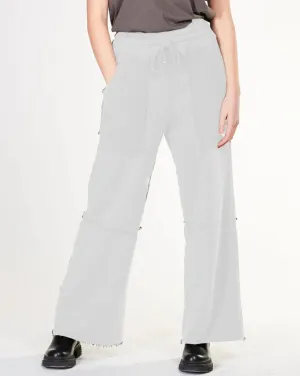 Baci - Raw Stitch Panelled Palazzo Pant White - 1101388WHTS