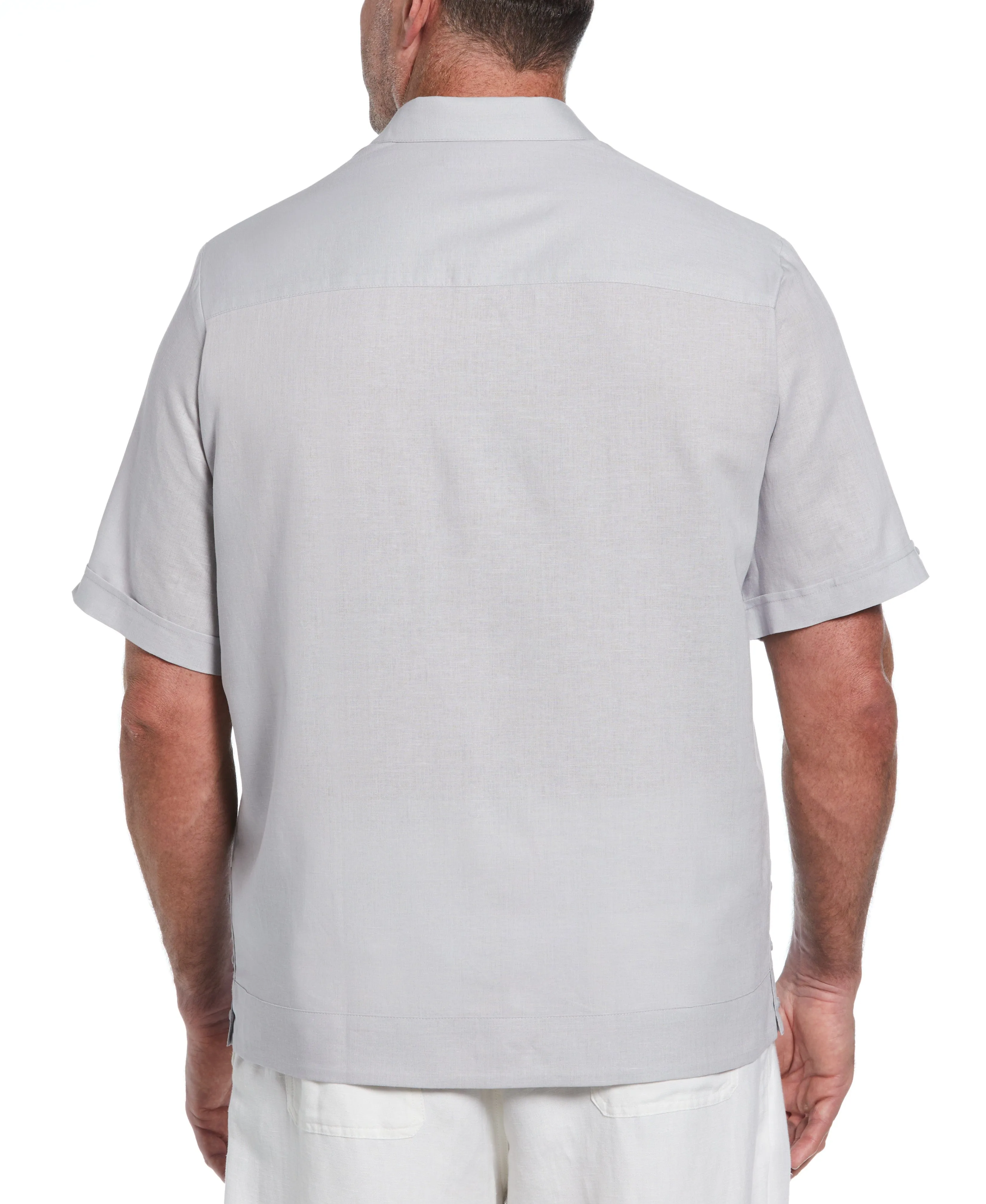 Big & Tall Linen Blend No Pocket Guayabera Shirt