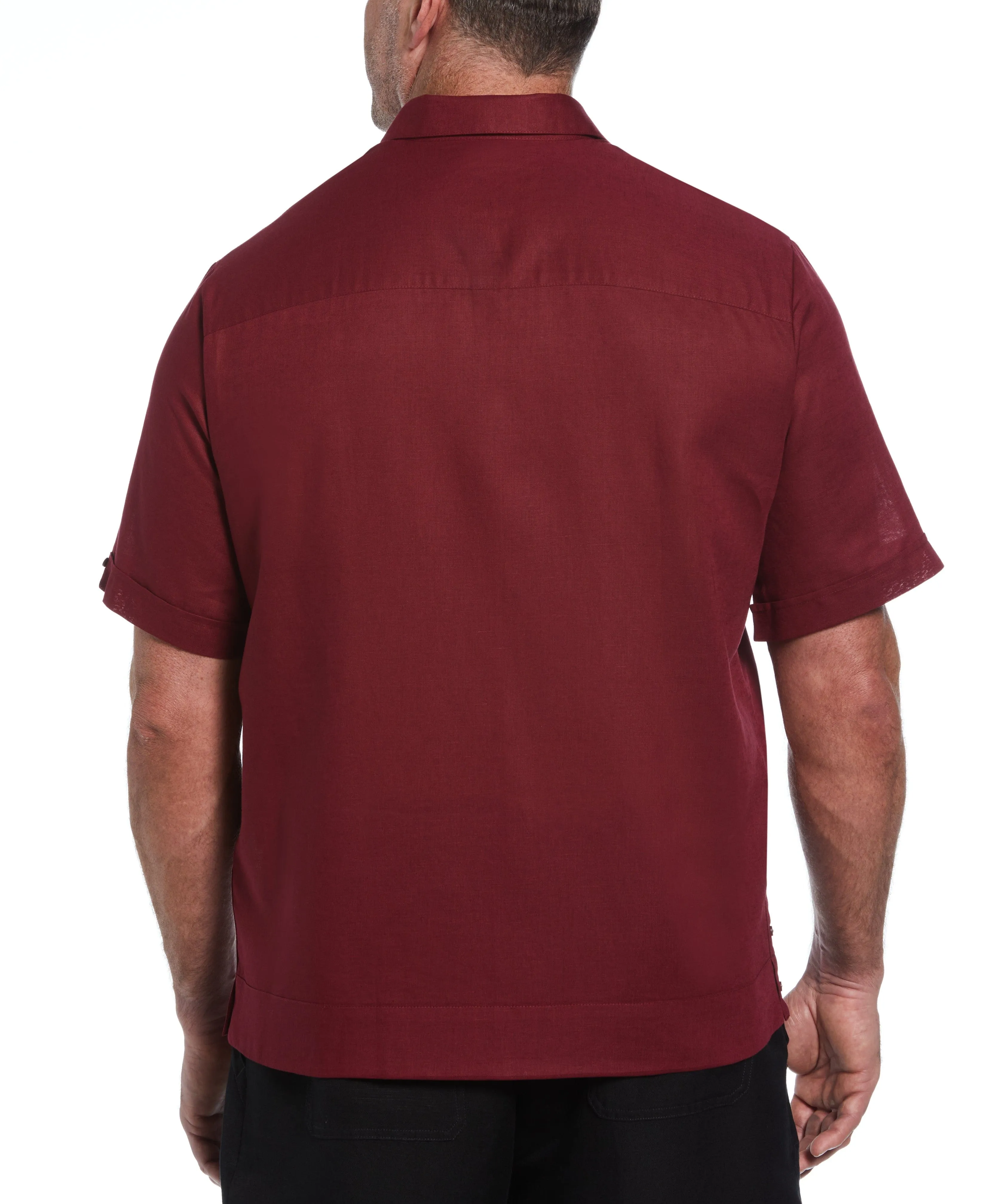 Big & Tall Linen Blend No Pocket Guayabera Shirt