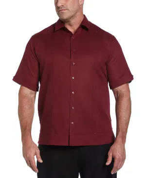 Big & Tall Linen Blend No Pocket Guayabera Shirt