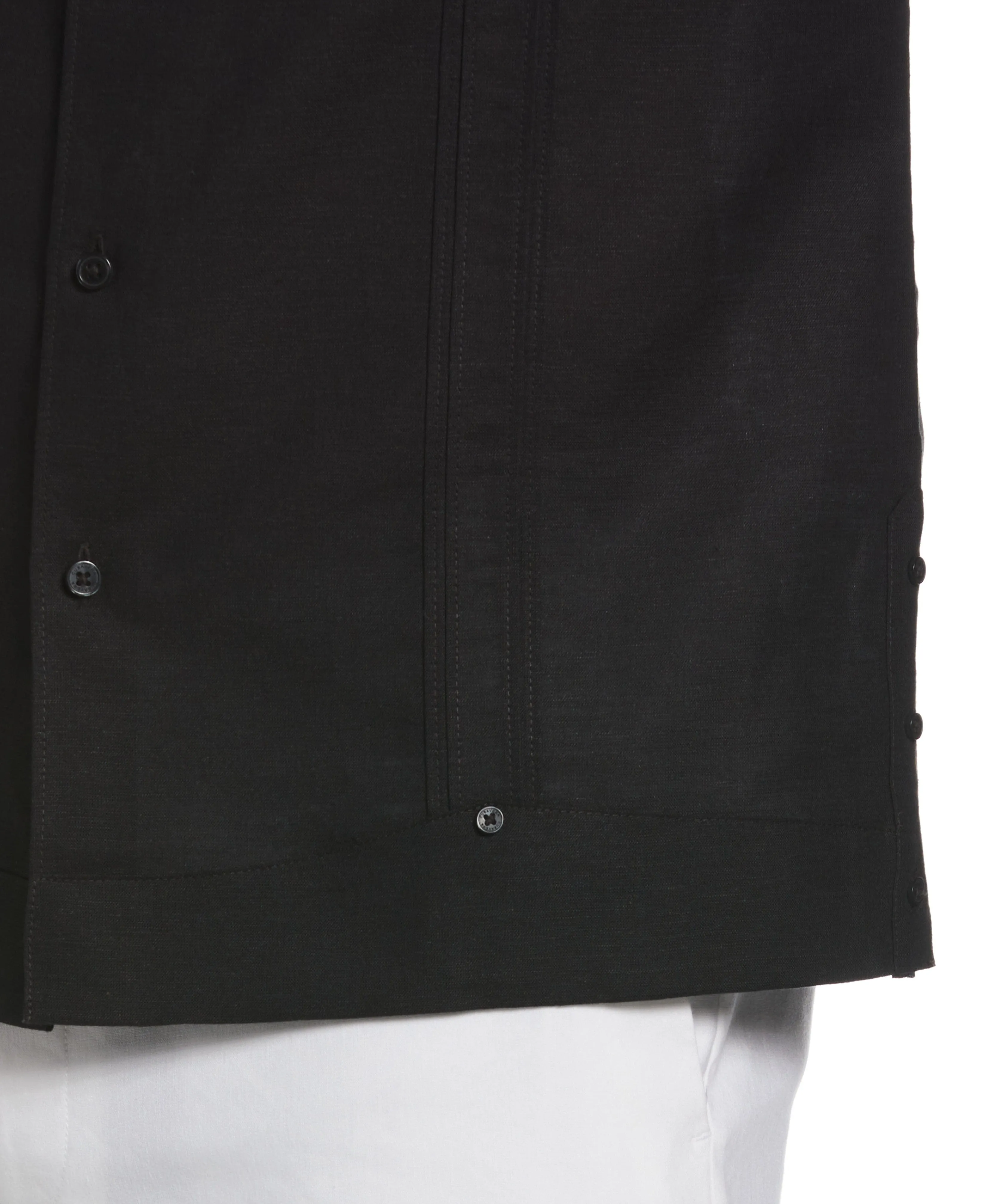 Big & Tall Linen Blend No Pocket Guayabera Shirt