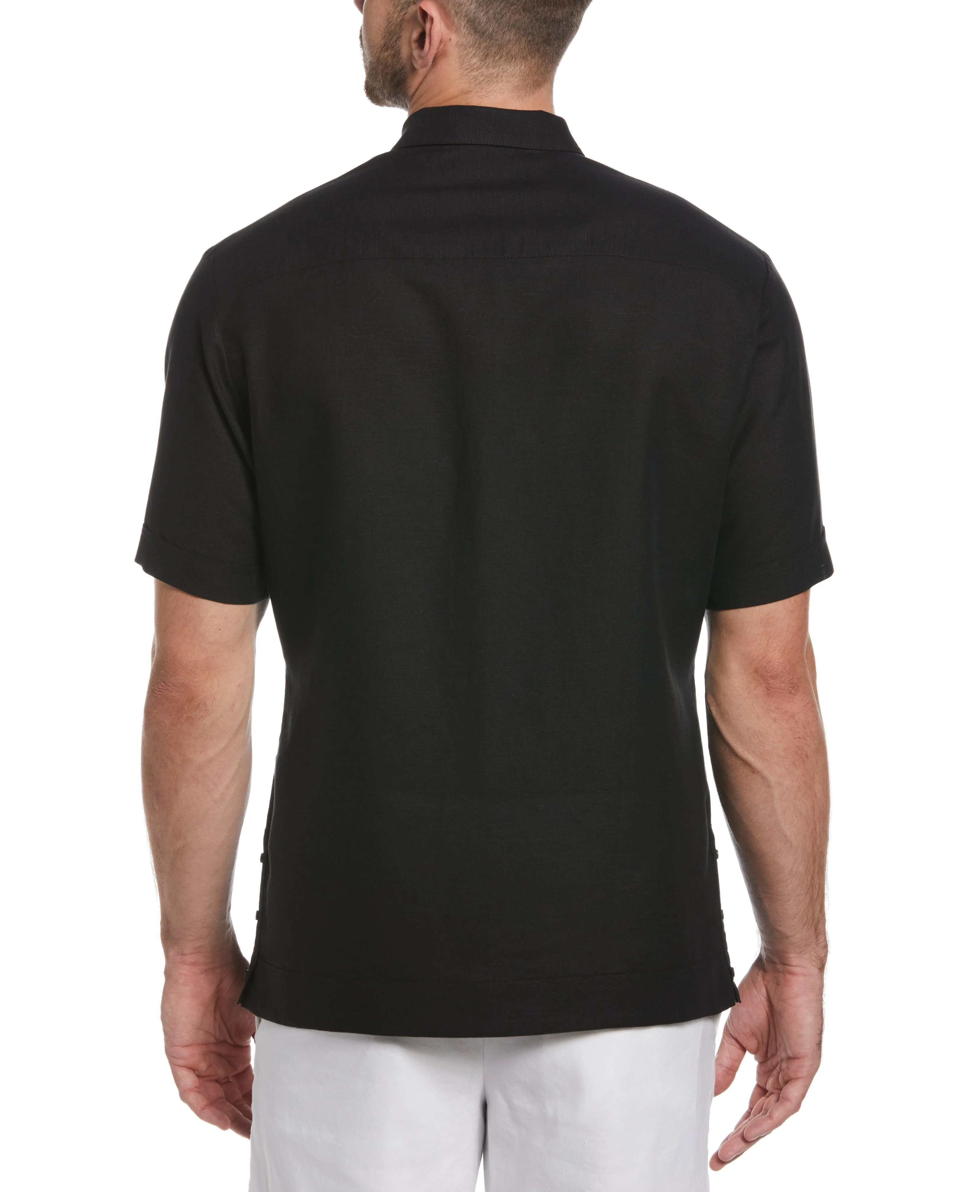 Big & Tall Linen Blend No Pocket Guayabera Shirt