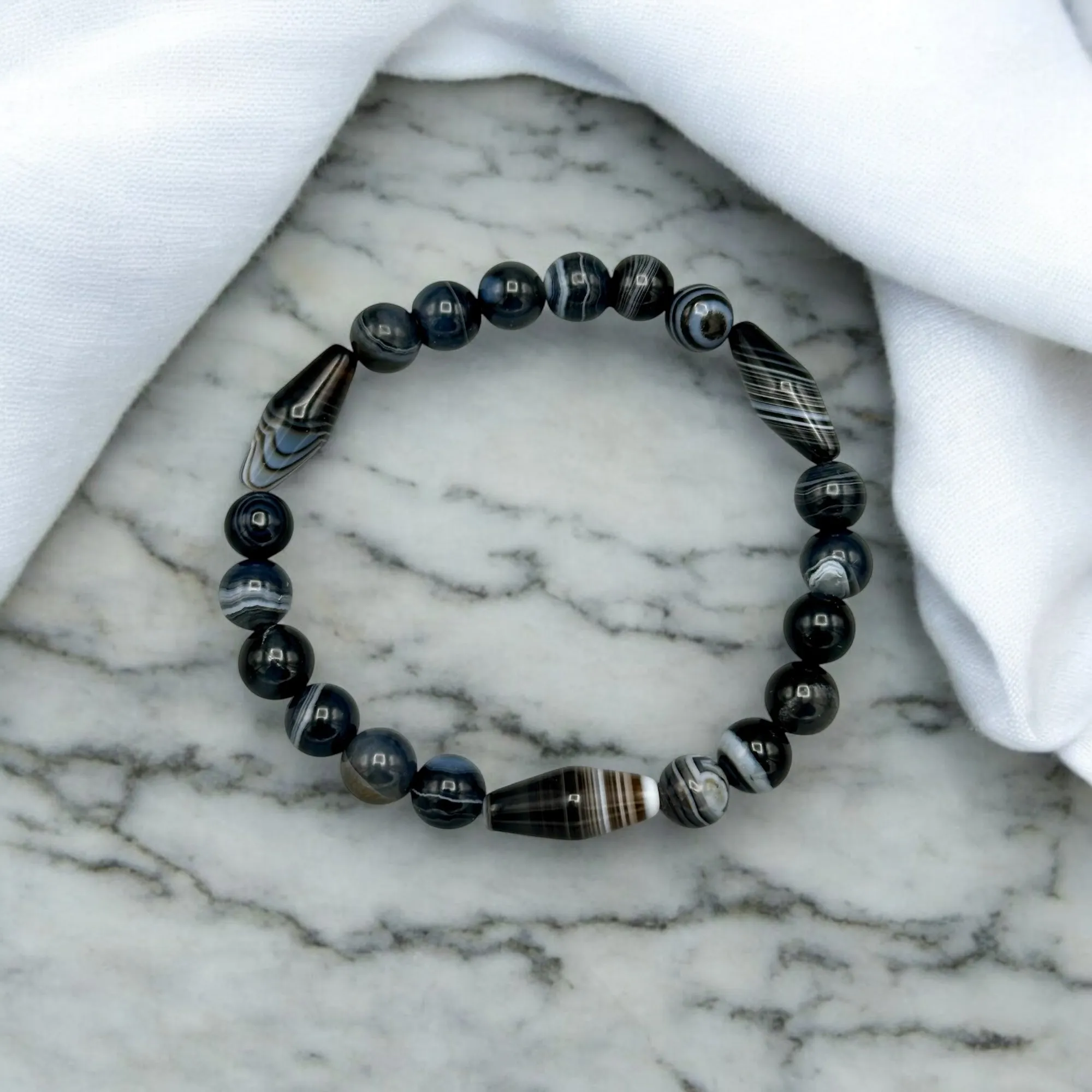 Black Banded Agate Bracelet