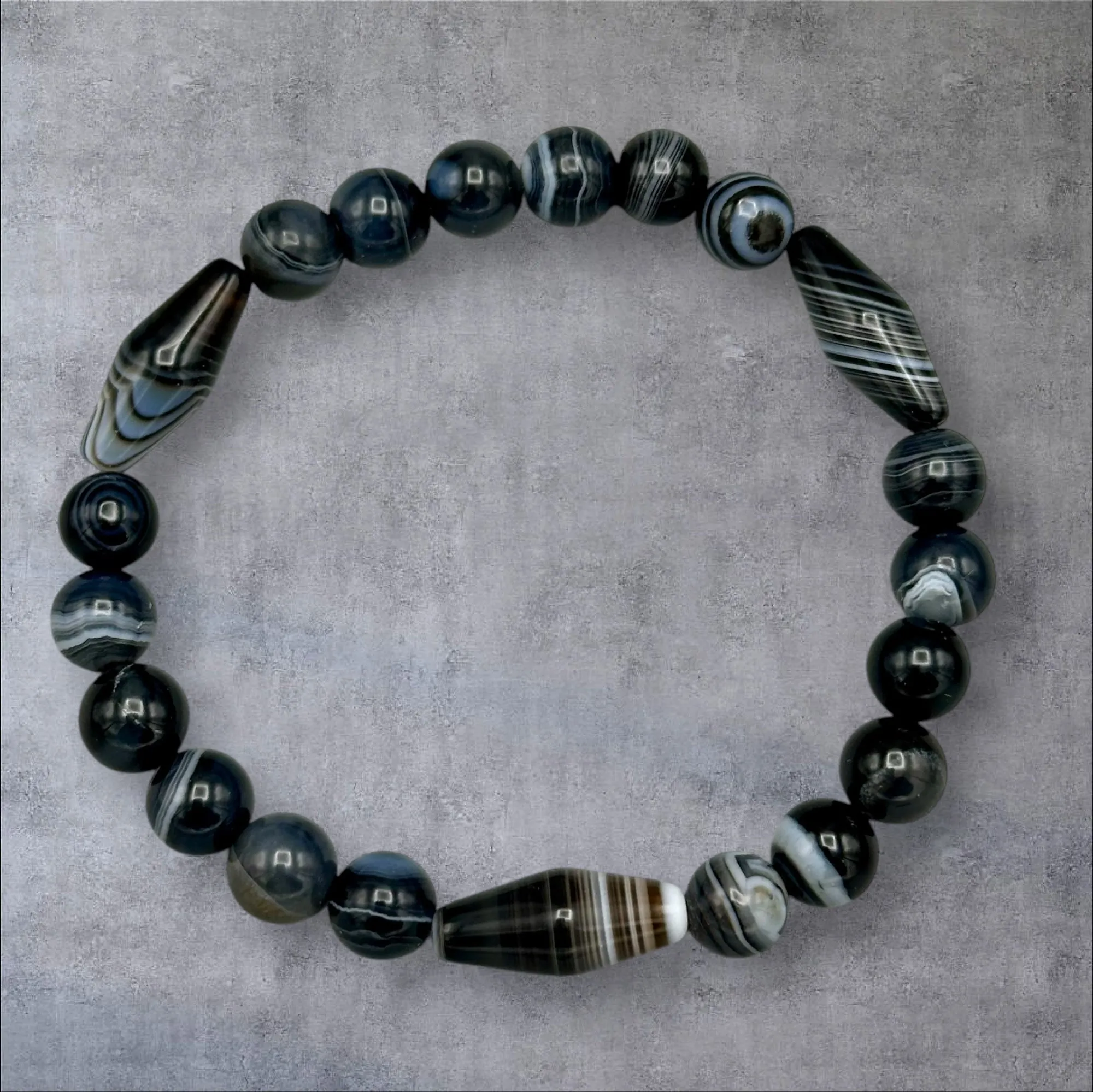 Black Banded Agate Bracelet