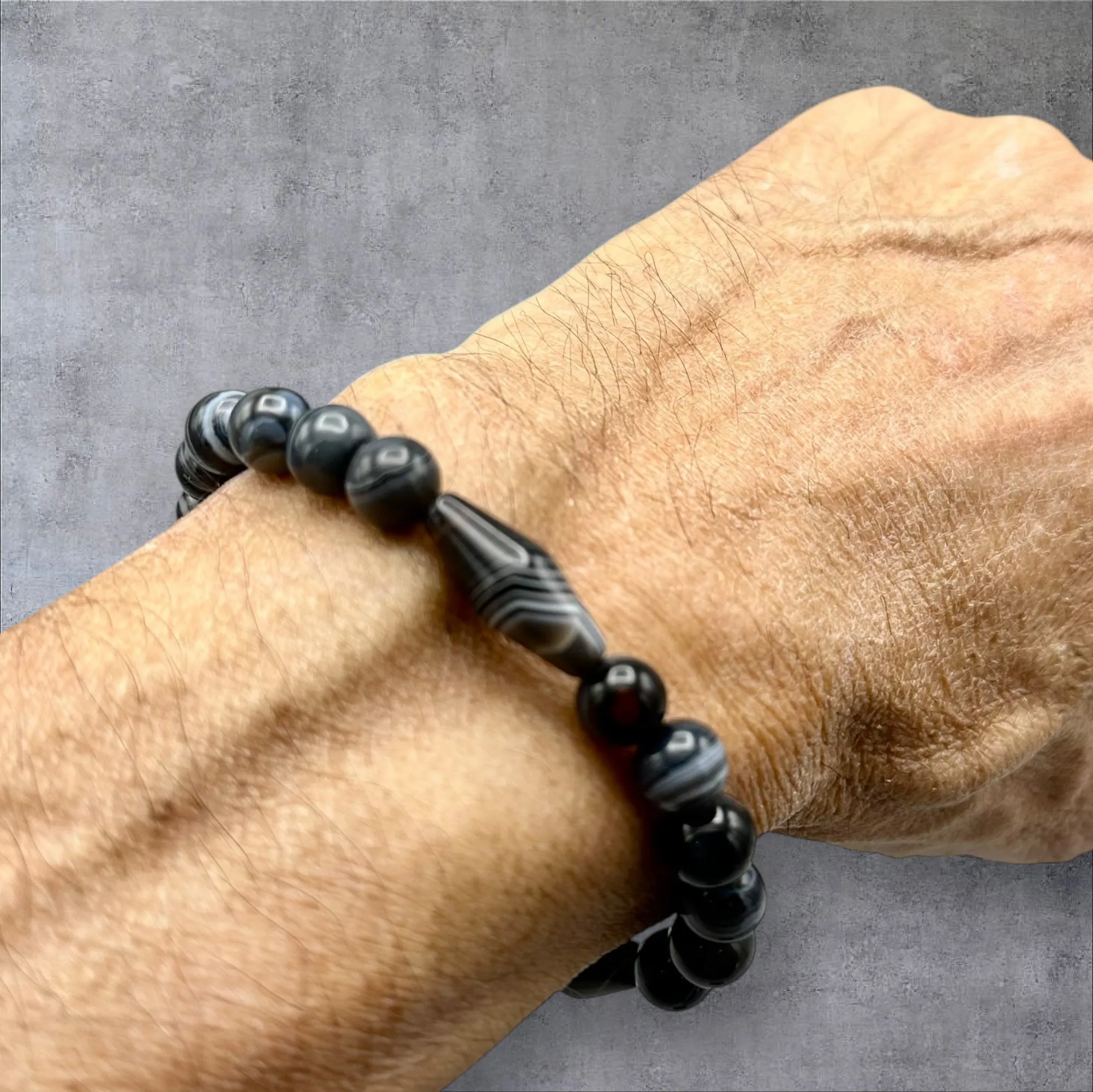 Black Banded Agate Bracelet