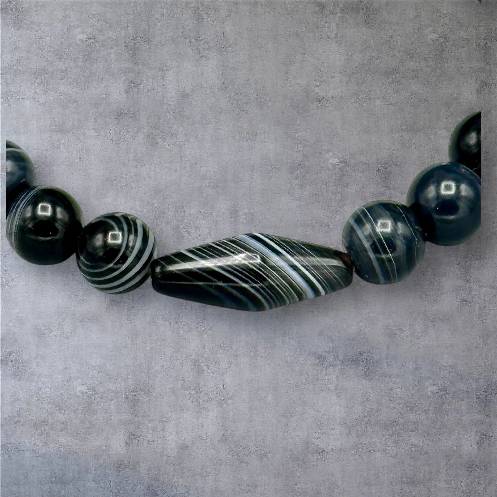 Black Banded Agate Bracelet
