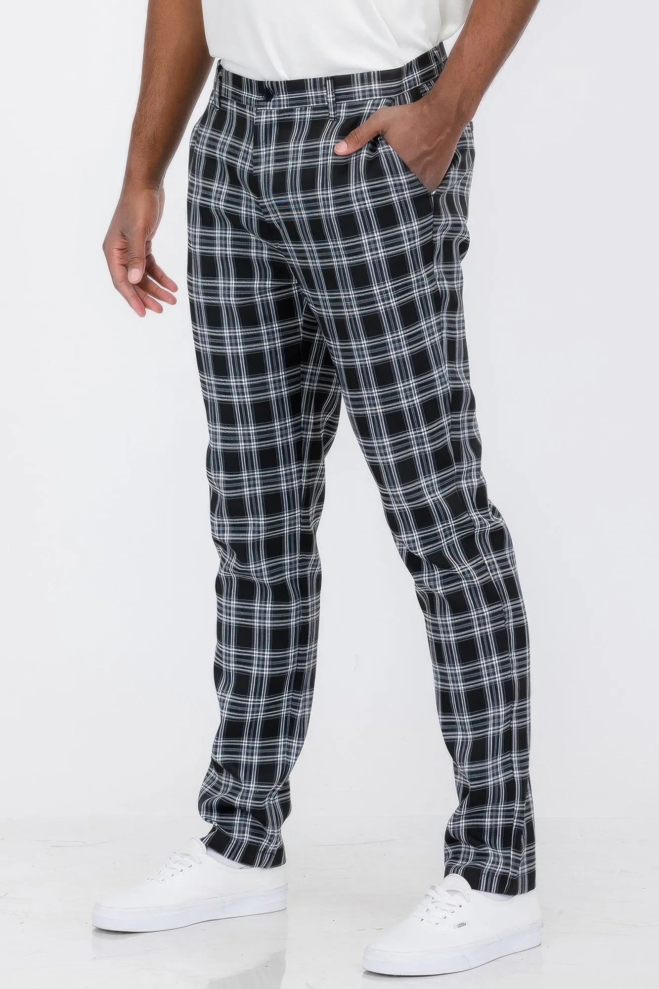 Black Plaid Trouser Pants
