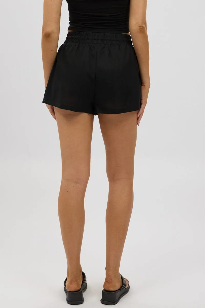 Black Shorts Elasticated Waist