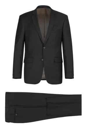 Black Solid 2-Button Notch Suit (2-Piece Set)