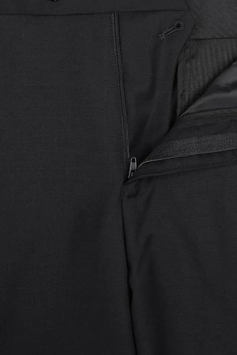 Black Solid 2-Button Notch Suit (2-Piece Set)