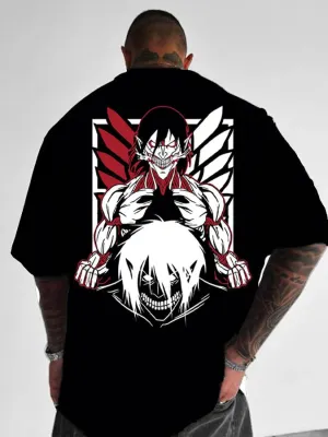 Black trendy wings printed T-shirt