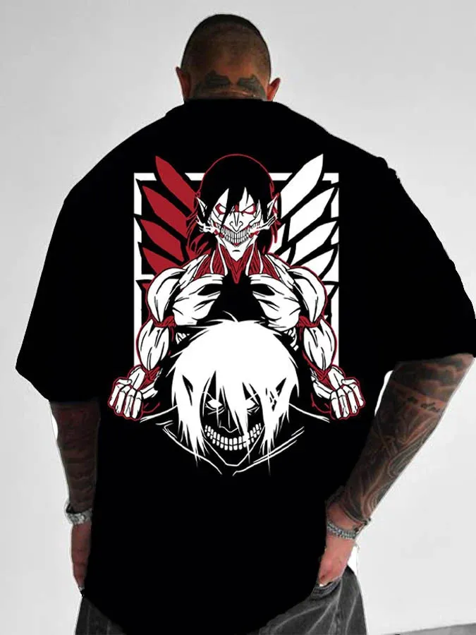 Black trendy wings printed T-shirt