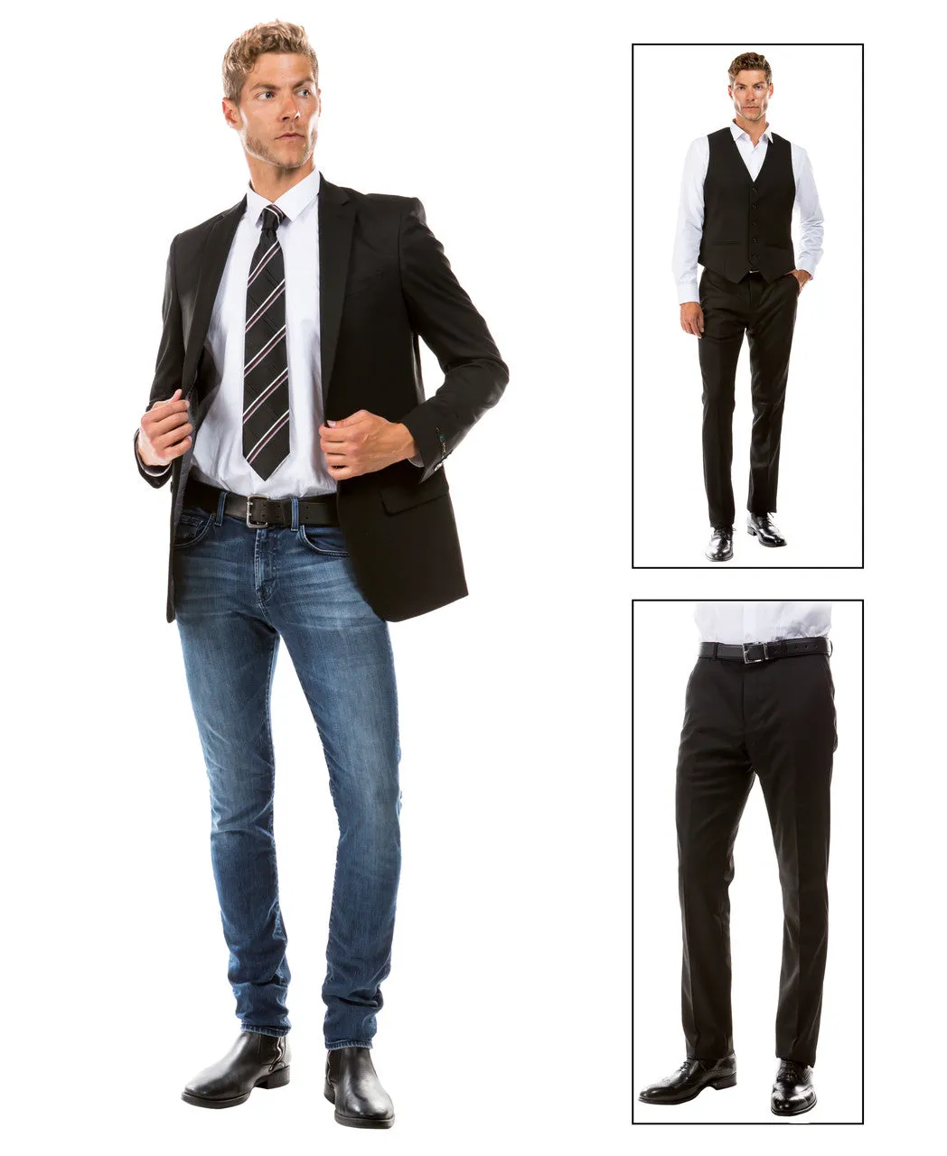 Black Zegarie Suit Separates Solid Dinner Jacket For Men MJ346-01
