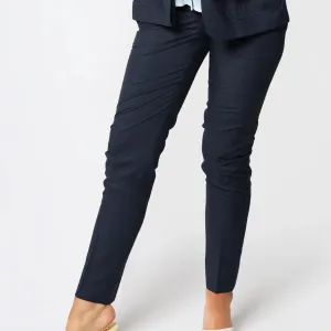 Blue Checked Italian Wool Tailored Women's Pants