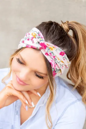 BLUSH FLORAL TWIST HEADWRAP