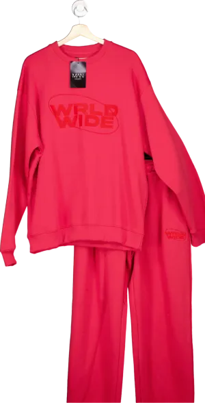 Boohoo Man Red Tracksuit Set UK M
