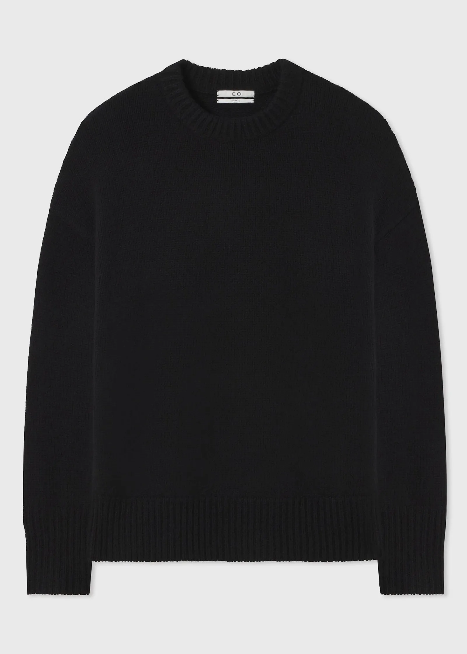 Boyfriend Crew Neck in Wool Cashmere - Black