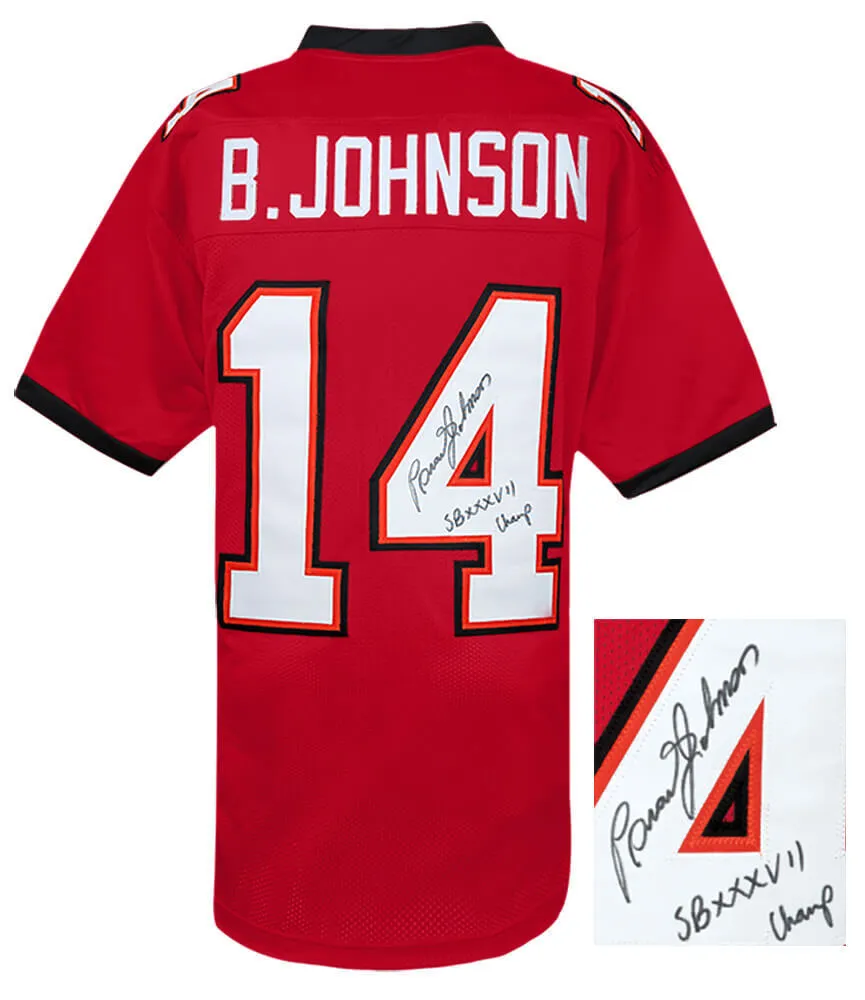 Brad Johnson Signed Red Custom Football Jersey w/SB XXXVII Champs (SCHWARTZ COA)