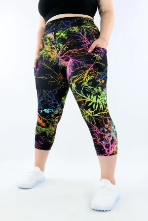Branch of Life - Casual - Capri Leggings - Pockets