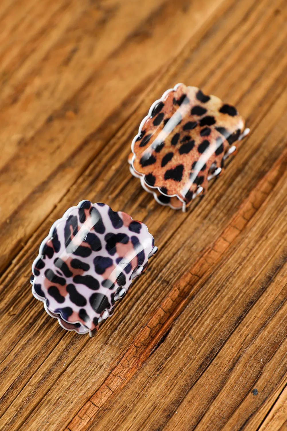 Brown Leopard Print Acrylic Small Hair Clip