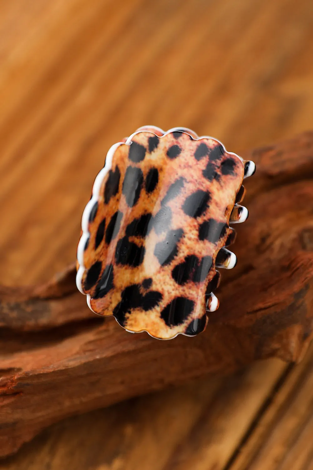 Brown Leopard Print Acrylic Small Hair Clip