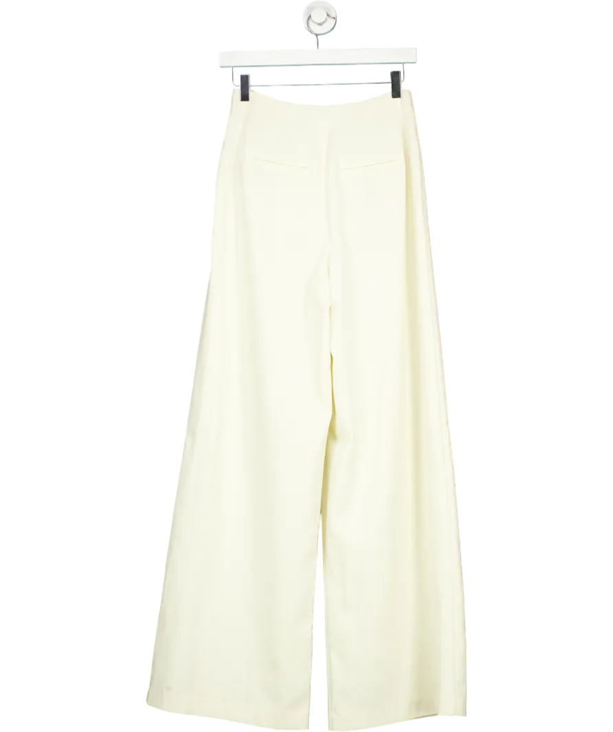 By Malina Cream Diana High Waist Wide Pants UK XS