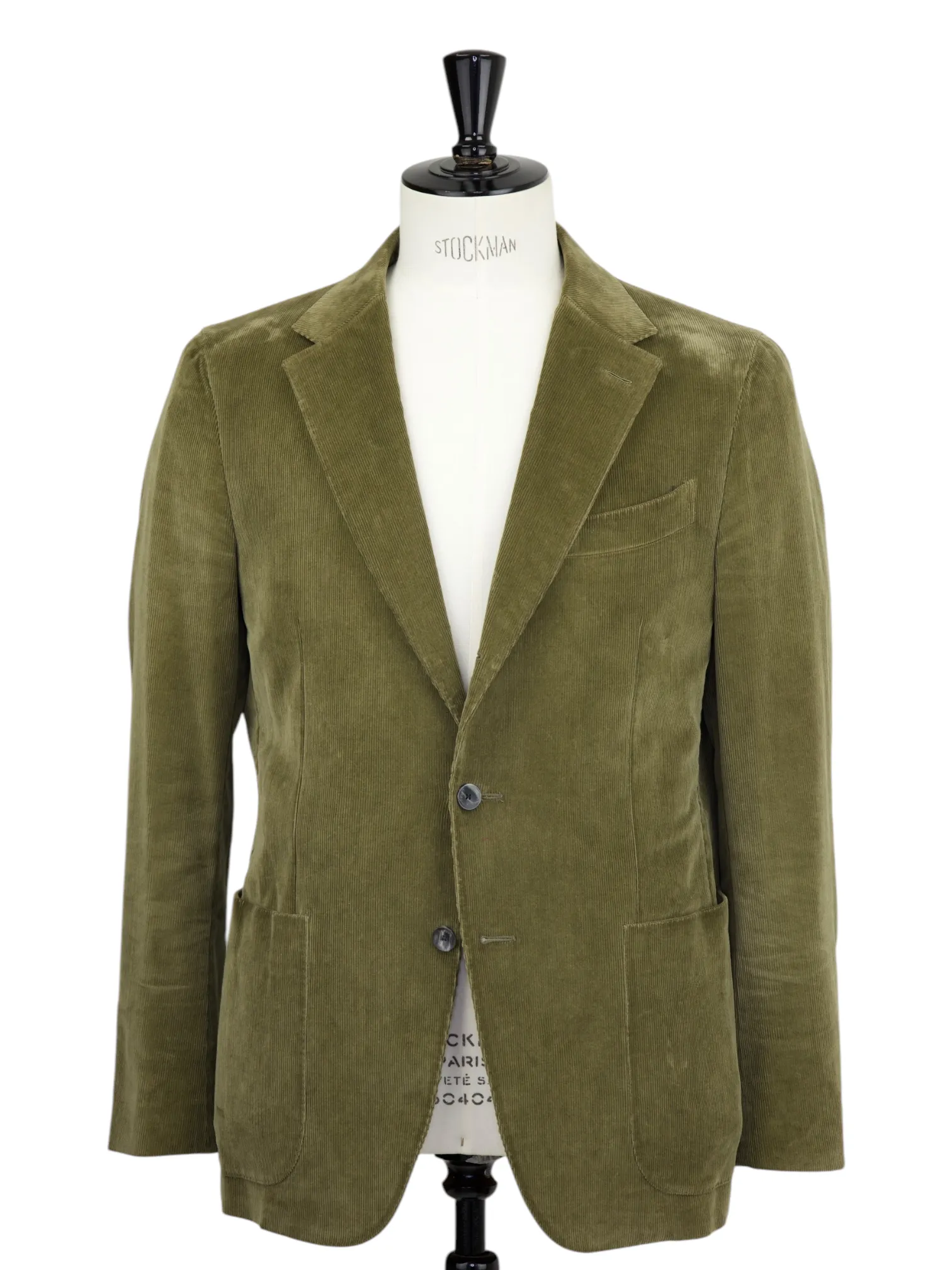 Caruso Dark Olive Green Cotton Needlecord Corduroy "Butterfly" Suit